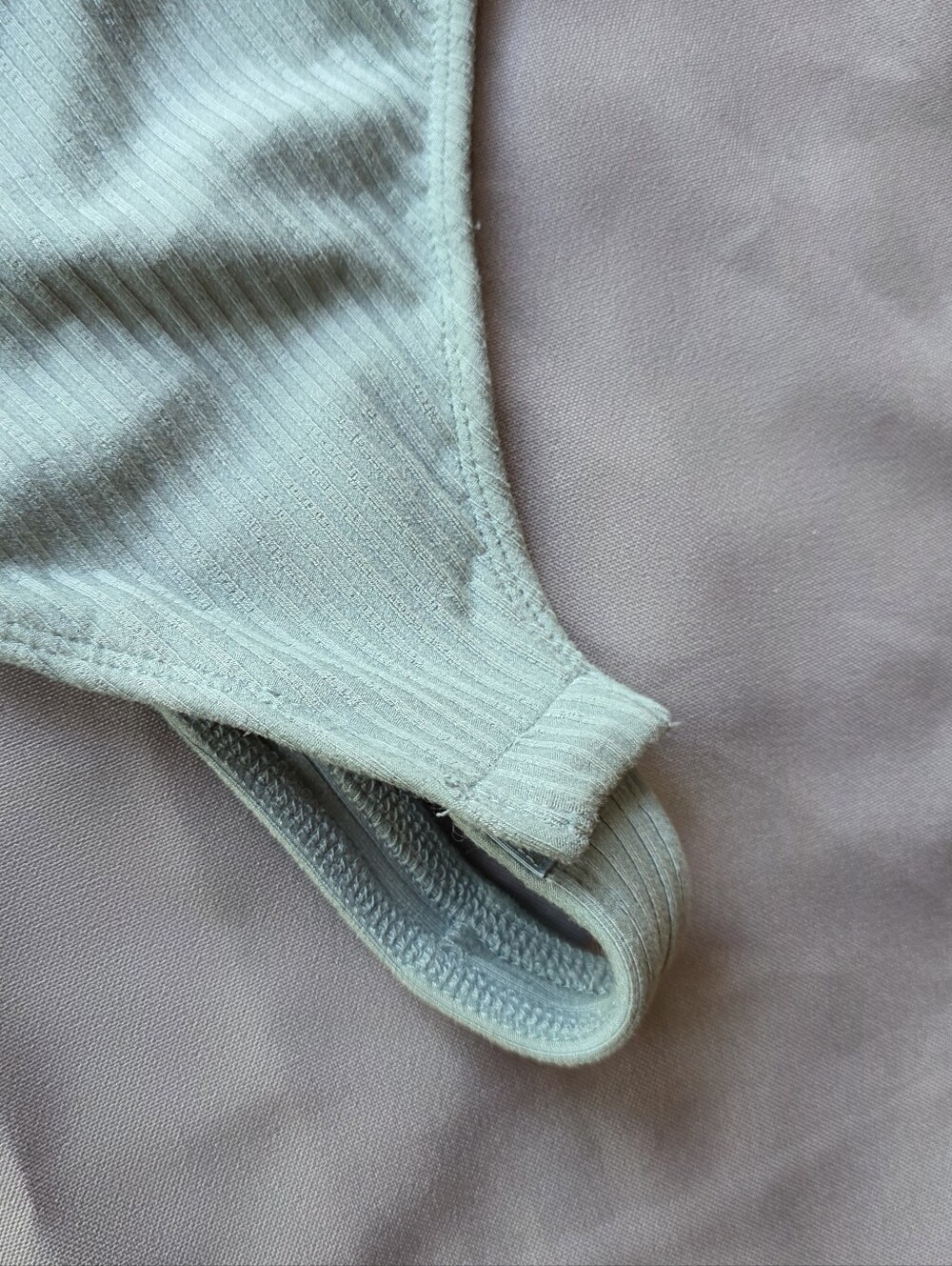 Free People Ribbed Racerback Bodysuit in Sage - Picture 2 of 6